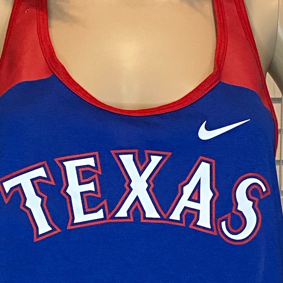 Women's Nike Texas Rangers MLB Royal Wordmark Legend Tank Top Shirt Size Medium - Picture 3 of 8